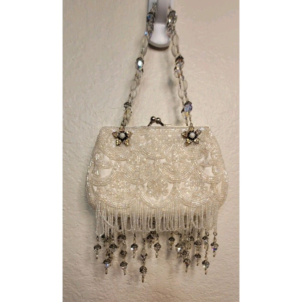 Todd Anthony White Beaded Evening Bag - Clutch Purse Handbag WEDDING BRIDAL